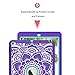 iPad Air 2 Case, iPad A1566/A1567 Case, Hocase Shock Absorbent Hybrid Dual Layer Hard Rubber Protective Case with Cute Mandala Floral Print for Apple iPad Air 2nd Generation (2014) - Purple/Teal