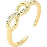 Naturepernulo Cubic Zirconia Infinity Band Rings for Women Gold Silver Plated Crystal Infinity Rings Wedding Anniversary Promise Ring Jewelry