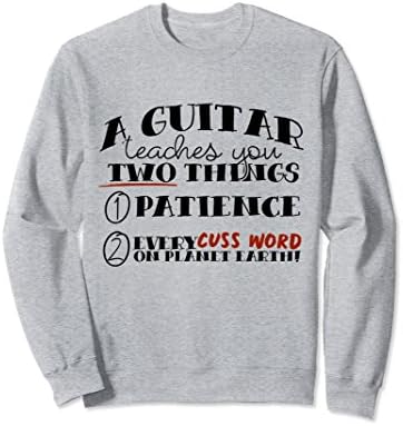 Unisex Guitar Sweatshirt, Guitar Shirts for Men, Guitar Teaches 2XL Heather Grey