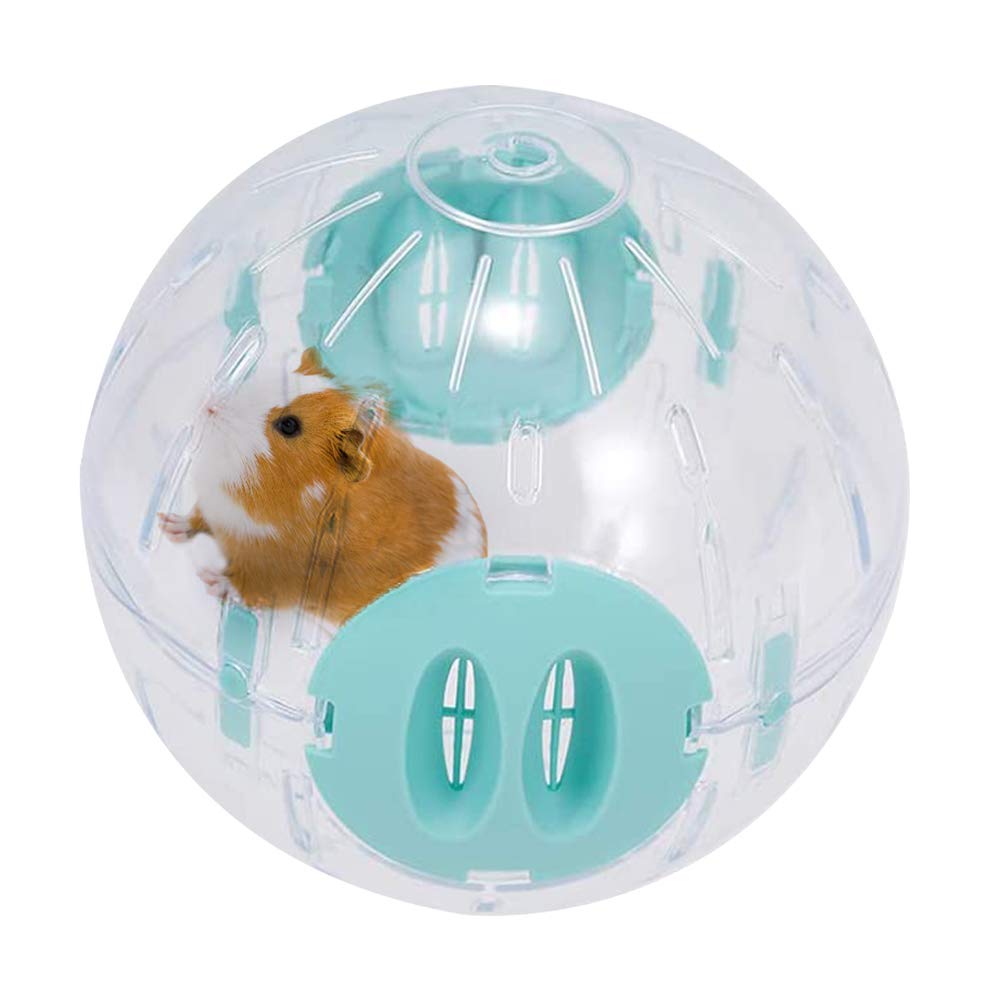 Andiker Hamster Running Ball, Upgrated 14CM Small Pet Plastic Jogging Exercise Toy, Hamster Running Wheel Relieves Boredom for Golden Silk Shih Tzu Bear(14cm, Blue)