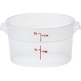 Cambro Food Storage Container - Round Series - 2 QT (Quart) - Commercial Grade for Food Prep (Clear)