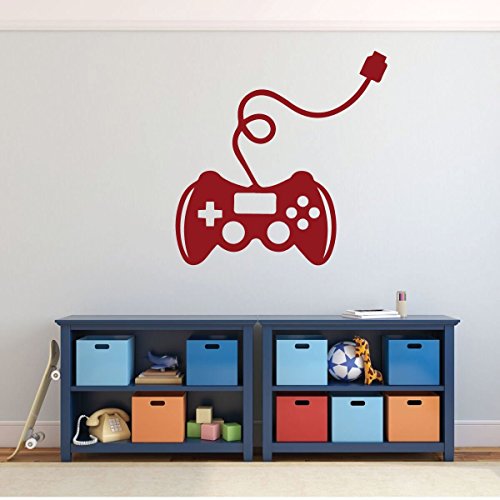 Gamer Wall Decal - Game Controller Sticker - Personalized Vinyl Decoration for Boy's Bedroom, Playroom or Game Room