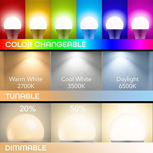 Geeni Prisma Plus 800 Wi-Fi LED Smart Light Bulb, Brighter Color & Tunable White (2700-6500K), 1-Pack, A19 60W, No Hub… - Image 3