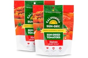 Sun-Dried Tomatoes, 3oz Bag (Pack of 2) Dry Halves, Ready to Eat, by CALIFORNIA SUN DRY | Gluten-Free and Antioxidant Rich