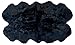 Premium Black Sheepskin Rug Genuine Quad 4x6ft Pelt Fluffy Fur Rug for Living Room