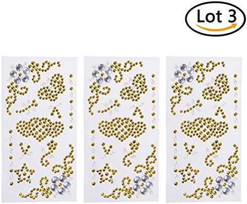RUIYELE Self-adhesive Rhinestone Stickers Gems Crystal Bling Craft Jewels Gems Sticker for Crystal Face Festival Beauty Body, Scrapbooks, Picture Frame and Cell Phones Decoration (yellow)