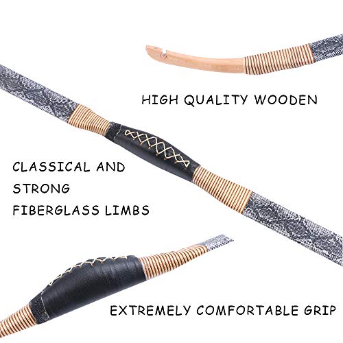 image for Huntingdoor Traditional Longbow Handmade Wooden Horsebow One-Piece Arc