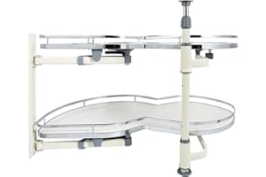 LOVKIT 2 Tier Blind Corner Cabient Organizer For 36 Inches Above Cabinet Swing Out Pull Out Organizer For Corner Cabinet Lazy