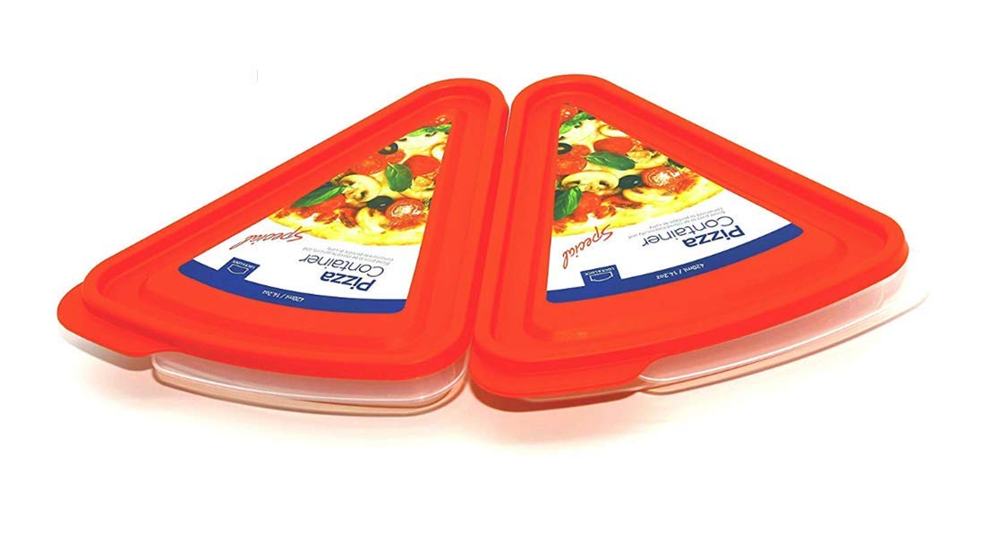Lock & Lock Pizza Slice Container, Tray And Saver, 2 Pack Red