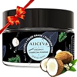 Aliceva Teeth Whitening Activated Charcoal Powder with Xylitol - 2.2 oz Food Grade Formula from Organic Coconut Shell - Spearmint Flavor - Naturally Teeth Whitener Tooth Stain Remover - 60ML