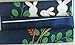 LIGICKY Japanese Doorway Curtain Noren Cute Rabbit Under Moon Decoration Blue 33x59inch