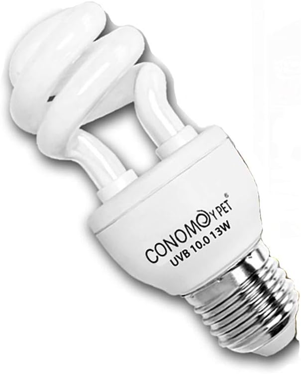 UVB Reptile Light Bulb, Compact Fluorescent Desert/Tropical Terrarium Lamp for Reptile Calcium Supplement, 13 Watts