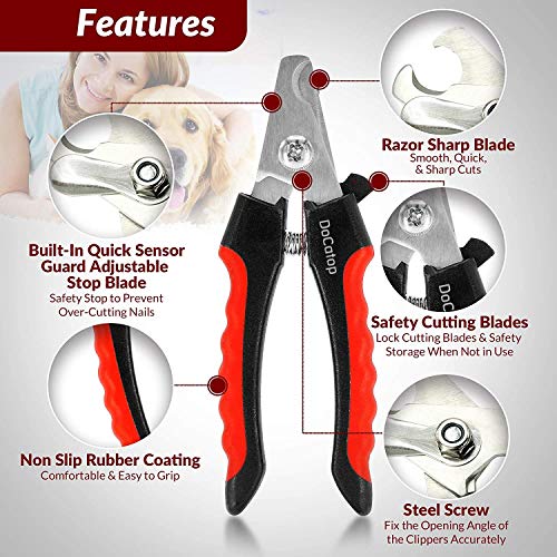 Dog Nail Clippers Pet Nail Trimmers Nail File Set Razor Sharp Blades