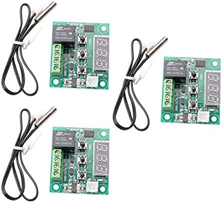 ButDillon 3Pcs W1209 12V Micro Digital Display Temperature Controller Board -50-110°C Electronic Temp Control Switch Sensor Module with 10A One-Channel Relay