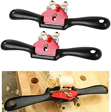 Ymeibe 2 Pcs Adjustable SpokeShave with Flat Base, Metal Blade Wood Working Handed Plane Tools Perfect for Wood Craft, Wood Craver