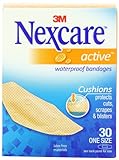 Nexcare Active Extra Cushion Bandage, One Sizes, 30 ct Packages (Pack of 4)