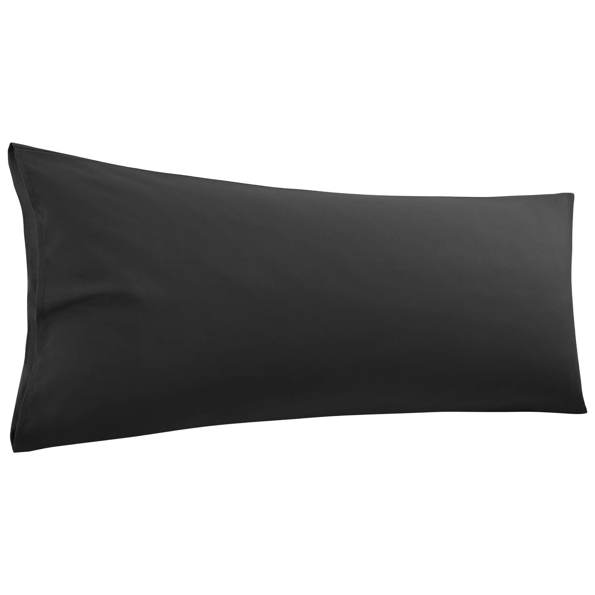 sourcing map Body Pillow Case, Microfiber Pillowcases Weave for 90 Gsm Ployester, Soft Full Replacement Covers for Body Pillows Black Body(51cmx140cm)