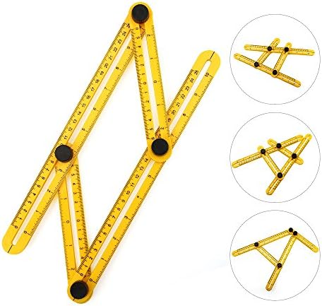 Jelbo Multi Four-Sided Ruler Angle-izer Ruler General Angleizer Template Tool Accurate Measuring Ruler Adjustable Angle Measurement DIY Hand Tool Carpenter Pack