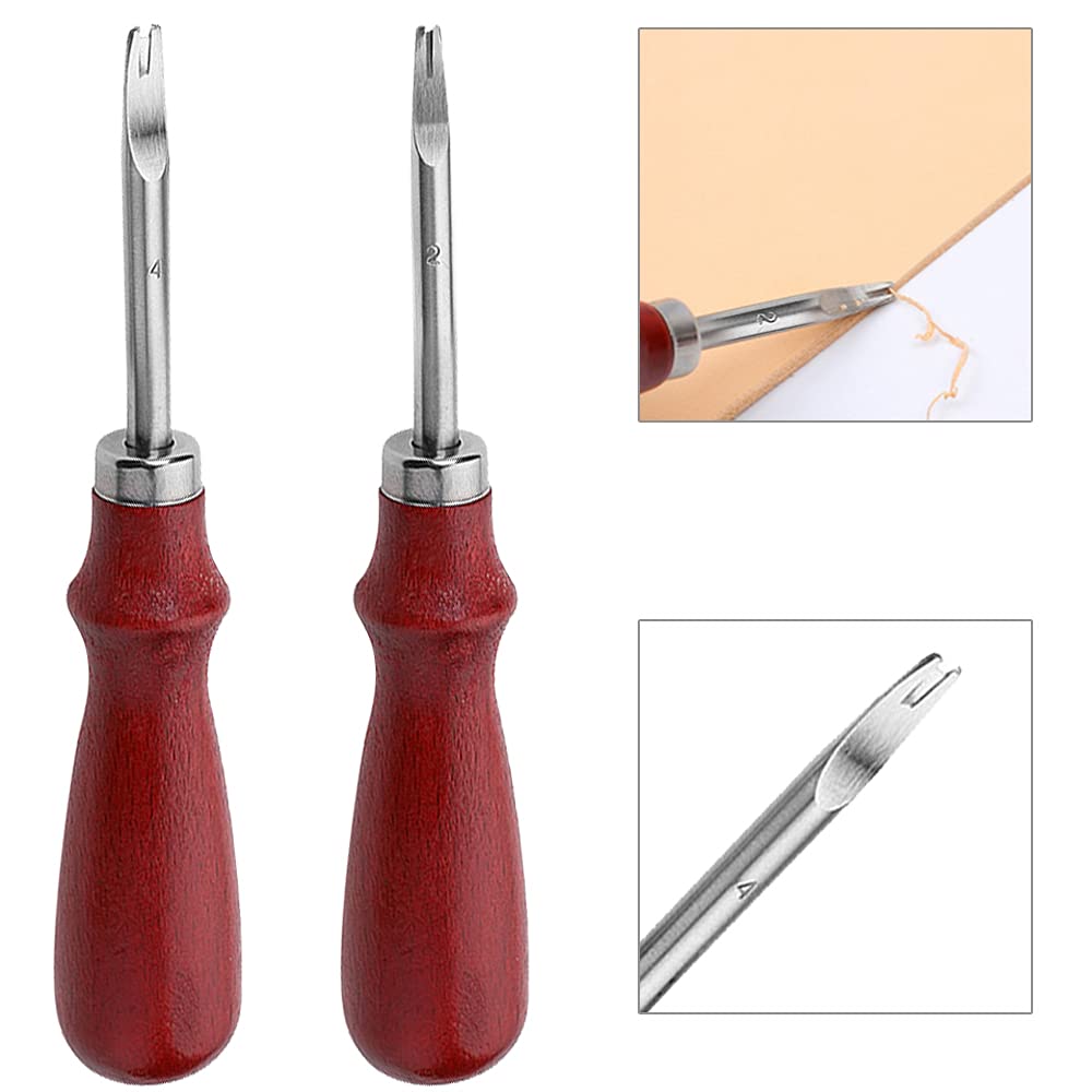 Photo 1 of 2 Pieces Leather Edge Skiving Beveler Craft Keen Edge Cutting Tool, Leather Edge Skiving DIY Craft Tool for Leather Crafting Working Tools 2 Sizes(1.0 mm&1.5 mm Size) (2#+4#)