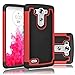 Tekcoo LG G3 Vigor Case, LG G3 Mini Case, (TM) [Tmajor Series] [Red] Shock Absorbing Hybrid Rubber Plastic Impact Defender Slim Hard Case Cover Shell for LG G3 Vigor,G3 Mini LS885 D725