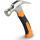 TOOLMAYS 8oz Mini Claw Hammer, Small Hammer for Picture Hanging, Camping Claw Small Hammer for Women kids with Magnetic Porta