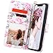 ULAK Compatible with iPhone Xs Max Wallet Case, Premium PU Leather Case with Kickstand Card Holder Shockproof Protective Cover for Apple iPhone Xs Max (2018) - Rose Gold Floral