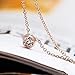 WaMLFac 18K Women's Titanium Steel Rose Gold Plated Golden Short Chain Single Zircon Clavicle Necklace 17 Inch