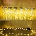 Vknic 4-Pack 30 LEDs Solar Powered Mason Jar Lights, Watrproof Outdoor Hanging Led Fairy Firefly String Lights Lanterns,Best Patio Wedding Party Deck Garden Decor