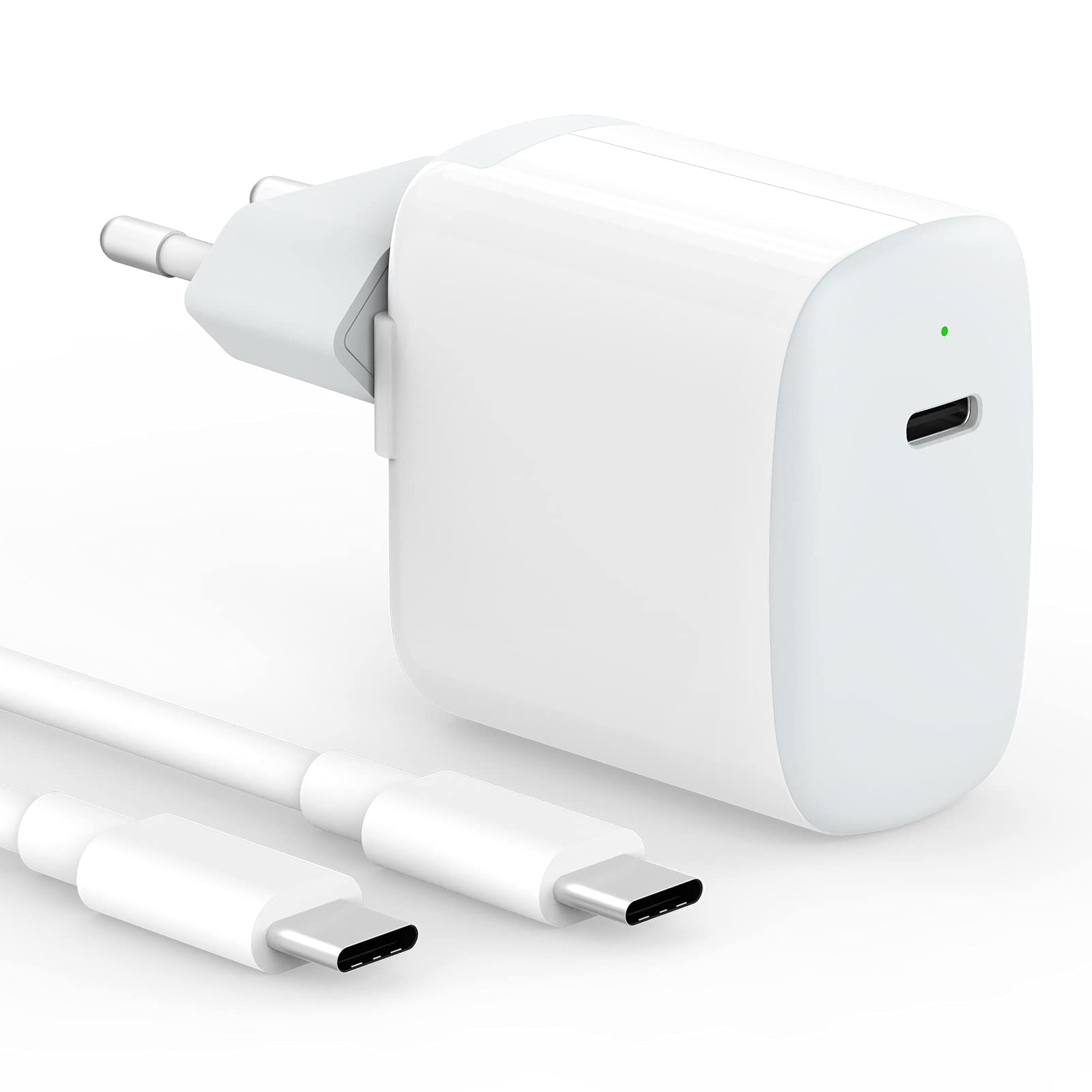 30W USB C Ladegerät Kompatibel mit MacBook air 13 12 Zoll, iPad Pro 13, 12.9, 11 Zoll 2024 2023 2022 2021 2020 2019 M4 M2 M1, iPad Air, Mini 6, iPad 10, iPhone 16 15, Pixel 8 7, 2M/6.6FT USB-C Kabel