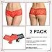 Angelina 2-Pair-Pack Sexy Lace Crotch-less Cheeky G3252 Medium, 2-Pair-Pack Cheeky Red and Black