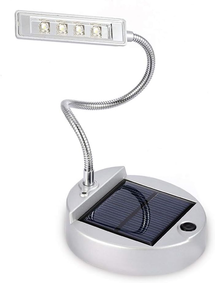 Solar Desk Lamp, 4 Leds Rechargeable Reading Lamp, Collapsible Energy