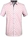 SSLR Men's Straight Fit Printing Short Sleeve Shirts (Large, Pink)