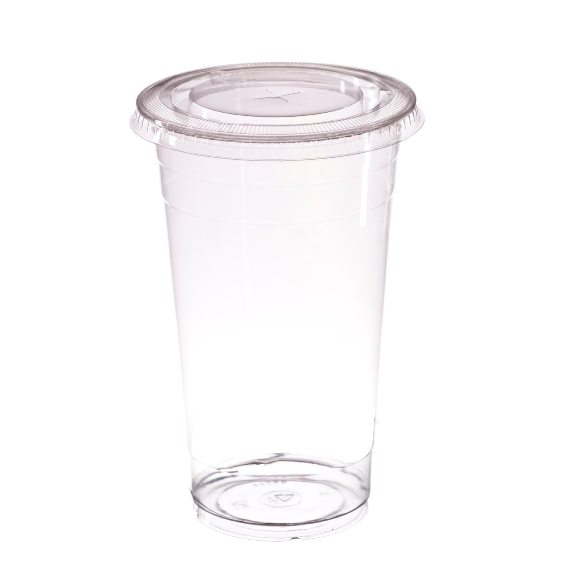 AIOS 50 x Recyclable PET Takeaway Cups with Flat Cross Hatch Lids. for Drinks on The Move. (500ml/17oz)