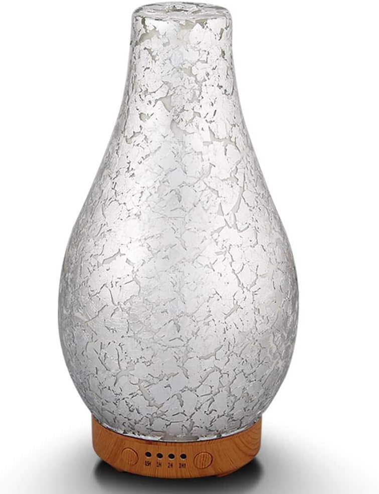 Essential Oil Diffuser 3D Glass Aromatherapy Ultrasonic Humidifier - 7 Color Changing LEDs, Waterless Auto-Off,Timer Setting, BPA Free for Home Hotel Yoga Leisure SPA Gift 100ml