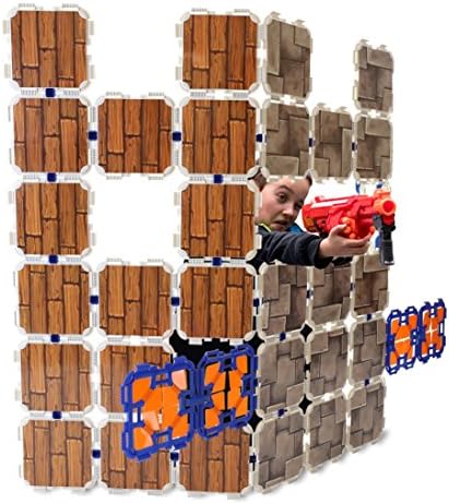 Blaster Bunkers (2 Pack) by Battle Universe | Barricade Building & Target Set w/ Design Cards | 142 Piece Kit