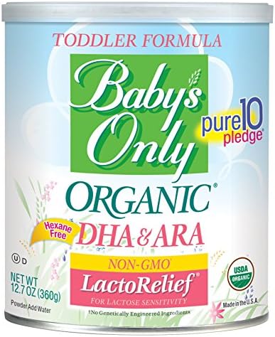 Babys Only Organic Toddler Formula - LactoRelief - Lactose Free - 12.7 oz - Case of 6 - Kosher by Nature's One