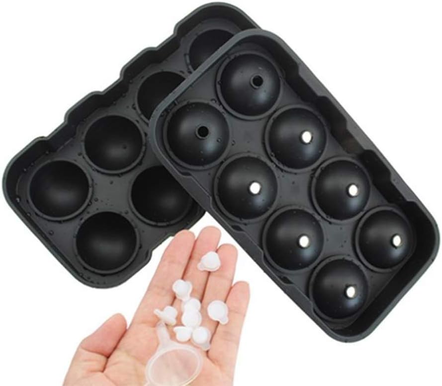 8 Whisky Ball Ice Ball Mould, Round Ice Hockey Mould, Ice Ball Mould with Small Funnel for Whiskey Cocktail Gin (Ball Diameter 4.5 cm) - Image 4