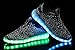 Mohem Men's & Women's Unisex Sneakers 7 Colors LED Shoes Luminous Flashing Sneakers Usb Charging Light Shoes Colorful Glowing Casual Flat Shoes(16804Black40)