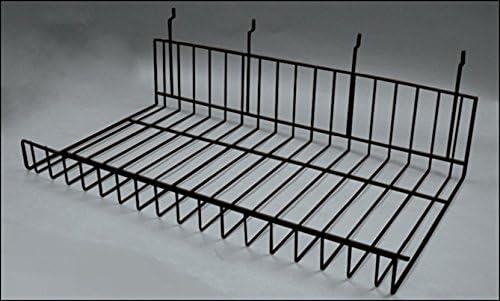 Count of 4 New Black Finish Slat Flat Shelf 21.5"W x 5"H x 12.25"D