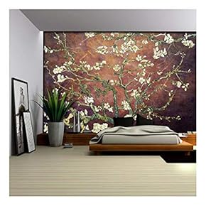 Copper with Rich Brown Vignette Almond Blossom by Vincent Van Gogh - Wall Mural, Removable Sticker, Home Decor - 66x96 inches