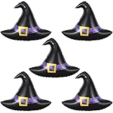 5Pcs set Halloween Witch Hat Balloons - 28inch Large Witch Hat Shaped Foil Balloons, Cute Halloween Mylar Balloons for Halloween Birthday Party Witch Theme Decorations