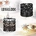 LOYALLOOK 6pcs Leather Bracelet for Men Cuff Bracelet Set Adjustable