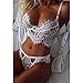 haoricu Lingerie Set, 2020 Women Fashion Lingerie Lace Babydoll Underwear Bra+Pants Set (A White, M)
