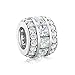 Gem Stone King 925 Sterling Silver Cubic Zirconia 12X9MM Bead Charm