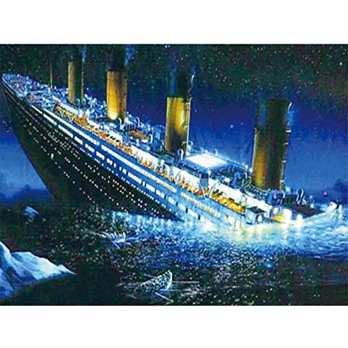 Better Selection DIY 5D Diamond Art Kit Full Drill Sunken Ship Embroidery Cross Stitch DIY Art Craft Home Wall Decor(Diamond Art Tool Included) 11.81x15.75inch