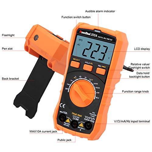 Ruoshui Auto Ranging Digital Multimeter,Electrical Voltmeter Measuring