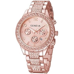 Unisex-Luxury-Pave-Floating-Crystal-Diamonds-Calendar-Quartz-Watch-with-Stainless-Steel-Link-Bracelet