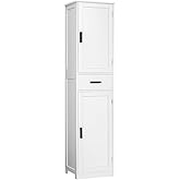 usikey 67'' Tall Bathroom Cabinet, Storage Cabinet with 4 Shelves & 2 Doors, Narrow Storage Cabinets for Bathroom, Living Room, Home Office, White