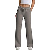 JEKAOYI Womens Drawstring Sweatpants, High Waisted Lightweight Lounge Straight Leg Casual Pants with Pockets