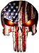 Vinyl Junkie Graphics Punisher Skull with American Flag and Glowing Eyes Sticker/Decal